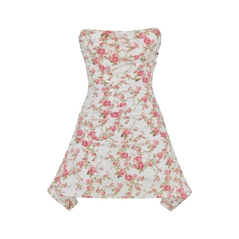 House of CB ‘Jasmine’ Rose Print Draped Corset Dress NWOT - Picture 12 of 17